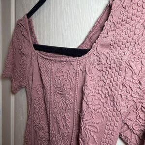 Wallflower Mauve Textured Crop Top